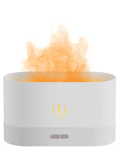 اشتري Humidifier Flame Aroma Diffuser Aromatherapy, 180ml (White) في الامارات