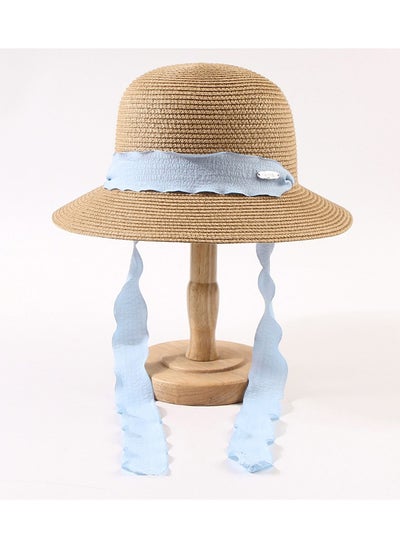 Buy New Shangcao Weaving Breathable Ribbon Beach Travel Hat in UAE