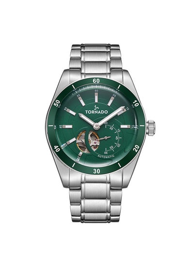 Buy TORNADO AUTONOVA Men's Automatic Green Open-Aperture Dial,Small Seconds Sub Dial Watch - T23302-SBSH in UAE