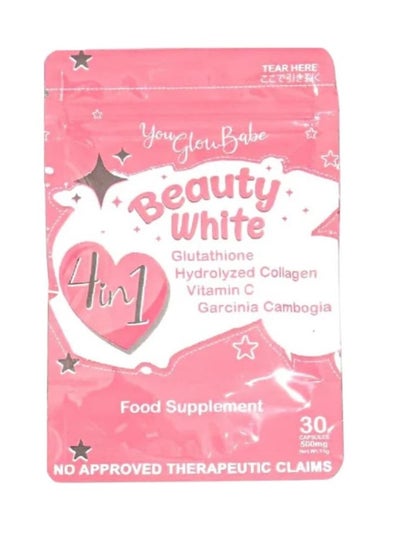 Buy Beauty white 4 in 1 glutathione food supplement 30 capsules in Saudi Arabia