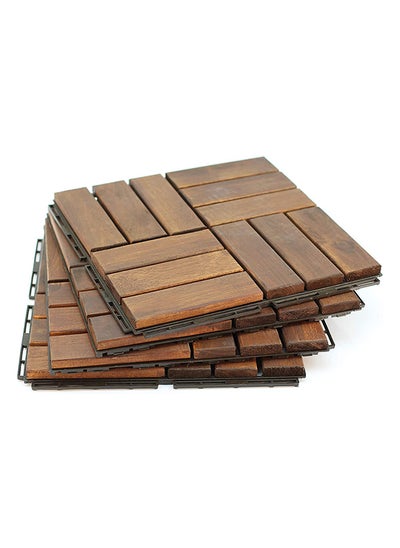 Buy Hometaste Wooden Decking Tiles Hardwood Wood Flooring Deck Patio Outdoor Garden Floor Interlocking Balcony Roof Terrace Office Tile Waterproof Balcony Flooring (Style_4) in UAE