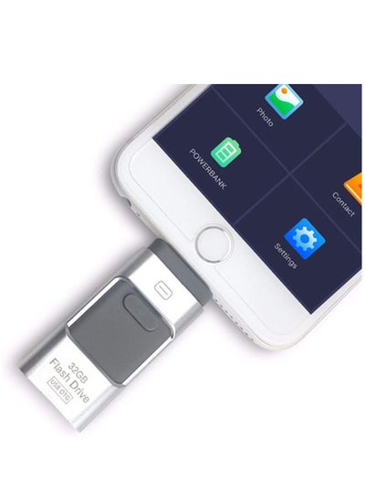 Buy ELTERAZONE  3-In-1 OTG USB 3.0 Memory Stick Pen Drives for iPhone/iPad/Android /PC (256GB, Silver) in UAE