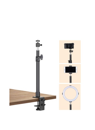 Buy Extendable Camera Desk Mount, 45-74cm Adjustable Table Mount with 1/4 Screw and Extra 360° Ball Head, Camera Clip Stand for Live Streaming, Video Photography Shooting in Saudi Arabia