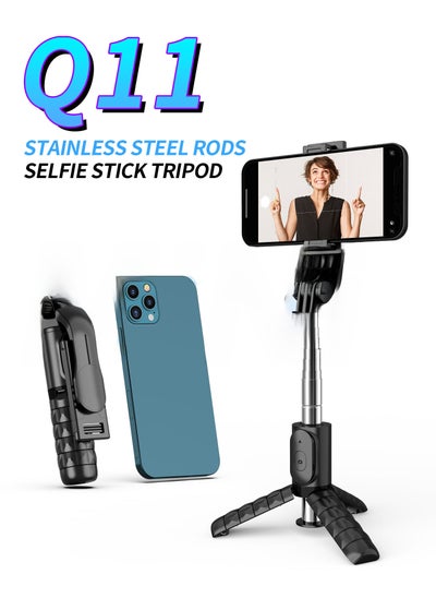 اشتري Mini Selfie Stick with Fill Light, Bluetooth, Anti-shake Q11 selfie stick في السعودية