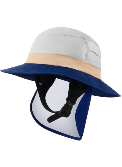 Buy Surf Bucket Hat with Neck Flap, Waterproof Fishing Hat for Men and Women, Outdoor UV Sun Protection Wide Brim Hat, Ideal for Surfing, Boating, and Water Sports in UAE