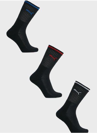 Buy 3 Pack Stripe Crew Socks in UAE