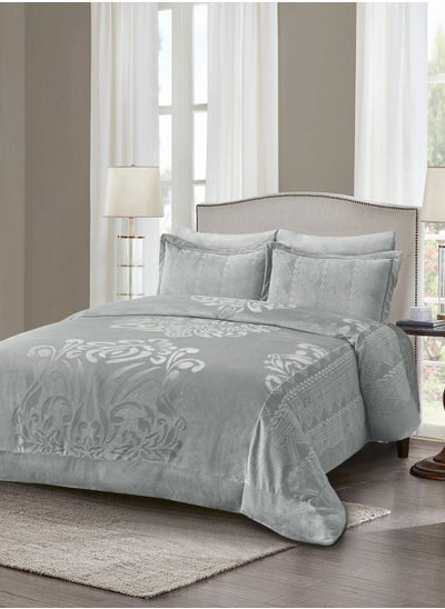 Buy Velvet Comforter Sets, 7 Pcs King Size, Fits 200 x 200 cm Double Size Bed, With Removable Filling, Soft, Warm in Saudi Arabia