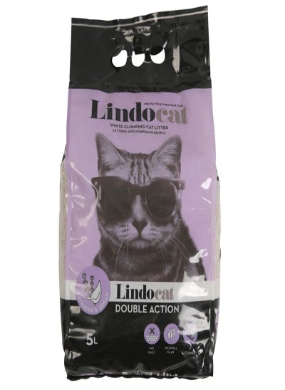 Buy Lindocat Double Action Clumping Bentonite Cat Litter 5 L Lavender in UAE