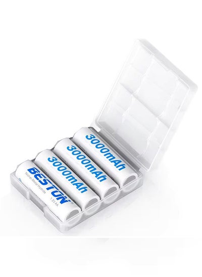 Buy Beston AA Rechargeable 1.2V 3000mAh Batteries - Pack of 4 in UAE