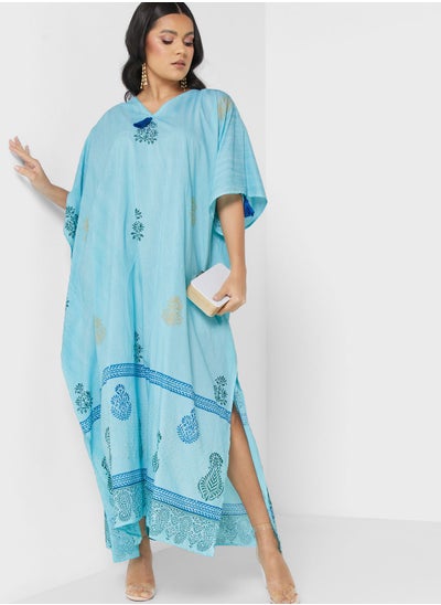 Buy Cape Sleeve Printed Kaftan in UAE