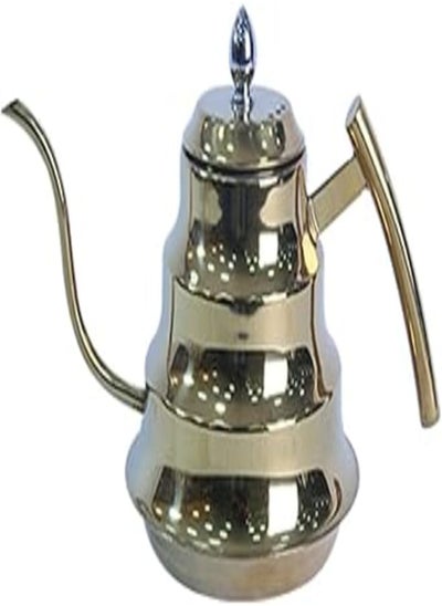 اشتري Generic Stainless Steel Ribbed Tea Pot, 1.2 Liter Capacity, Gold في مصر