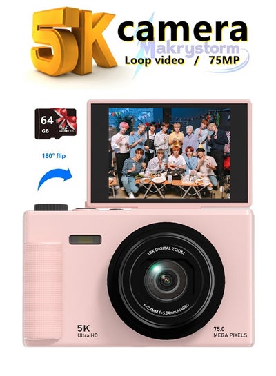 5K Digital Camera, 75MP Camera Digital for Photography, Point and Shoot ...