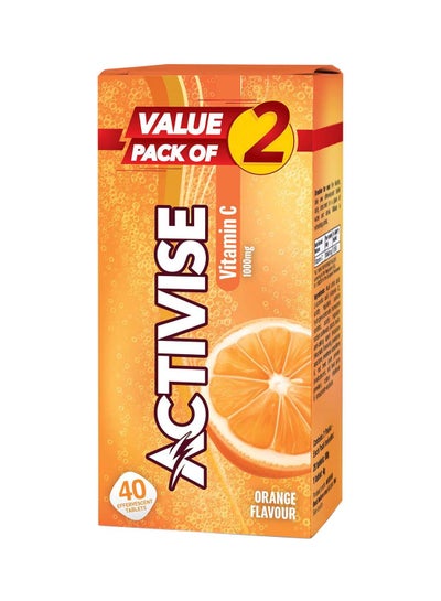 Buy Activise Vitamin C 1000MG Effervescent Tablets, Orange, Pack of 40 in UAE
