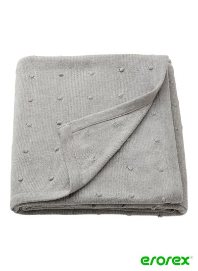 Buy Blanket knitted grey 130x170 cm in Saudi Arabia