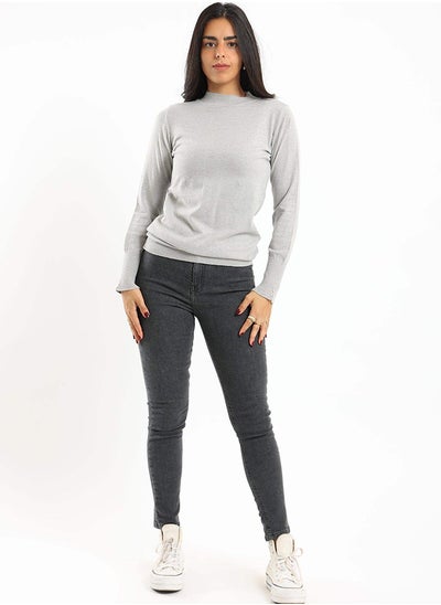 اشتري ribbed-hem-plain-pullover في مصر