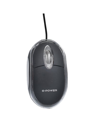 Buy G-Power TPM010 High Quality Optical USB Mouse With Comfortable Contoured Shape And Long Wire Supports Windows 10/Windows 7/ Windows Vista And Windows XP - Black in Egypt