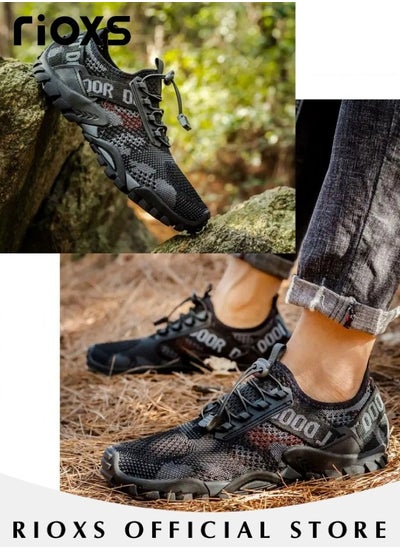 Buy Men's Athletic Casual Hiking Shoes Lightweight Outdoor Running Shoes Mesh Breathable Fashion Sneakers in UAE