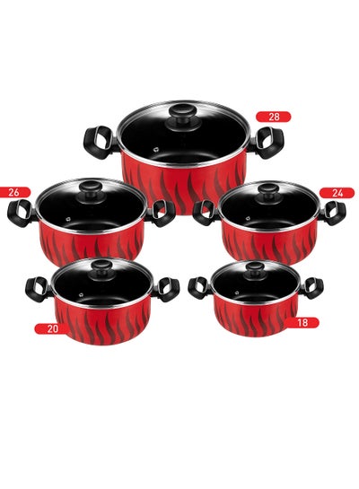 Buy Tefal Tempo Flame Stewpot Set with Glass Lid , Size 18,20,24,26,28 in Egypt