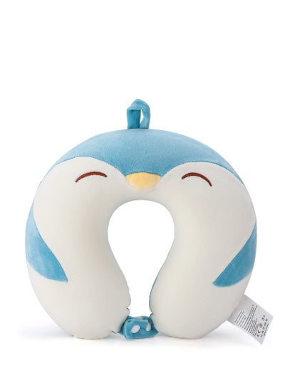 Buy Cartoon Headrest & Neck Pillow for Kids Boys & Girls, 100% Pure Memory Foam Penguin Travel Pillow, for Airplane Travel, Road Trip - Neck, Chin Support, Stops Head from Falling Forward, Washable in UAE