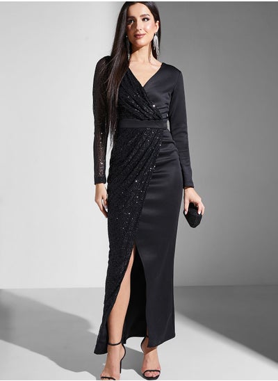 Buy Shimmer Wrap Dress in UAE