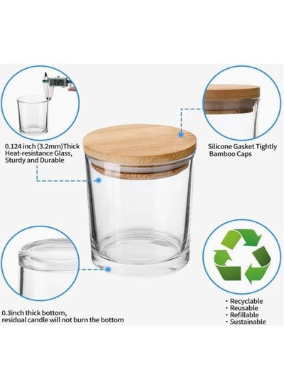 اشتري Generic Clear Glass Jar With Wood Lid 160Ml 8.5 X 7.5 X 8.5 Cm Set Of 12 Pieces في الامارات