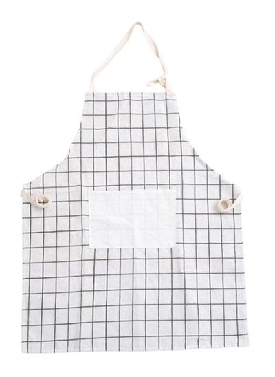 Buy Checked Pattern Apron White/Black 60 x 72centimeter in Saudi Arabia