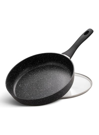 Buy 28Cm Fry Pan With LidCeramic-Marble Coat, Non-Stick, Pfoa Free in UAE