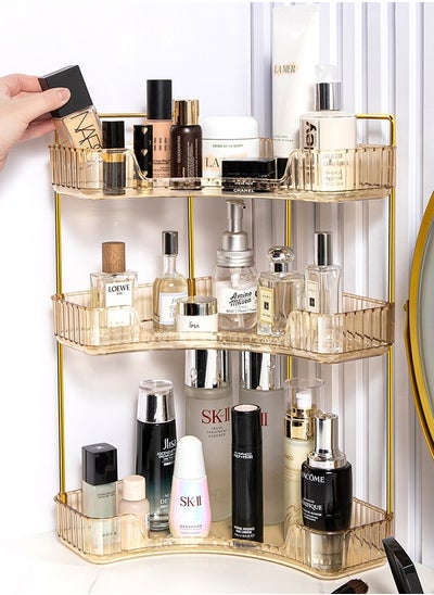 Buy Makeup Organizer 3 Tier Skincare Organizer Bathroom Organizer for Perfumes and Makeups Skincare Toiletries ect Multifunctional Organizer Rack for Dresser Bedroom Living Room Bathroom (Amber 3-Tier) in Saudi Arabia