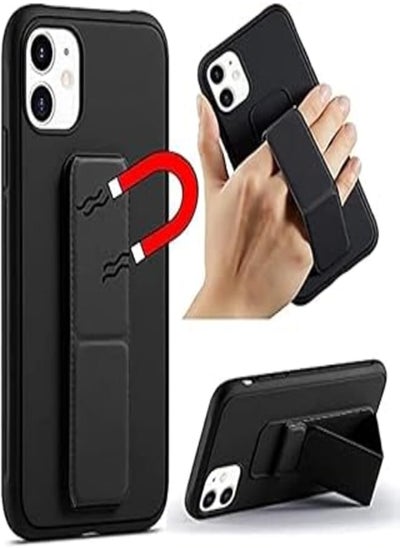 اشتري Next store Compatible With Iphone 15 Pro Max Case With Magnetic Holder, Premium Silicone Vertical & Horizontal Hand Strap & Grip Multi Holder - Car Mount Kickstand - By Next Store (Black) في مصر