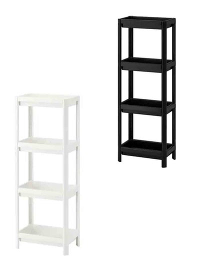 Buy Plastic Shelves Consisting of 4 Layers In Black and White in Saudi Arabia