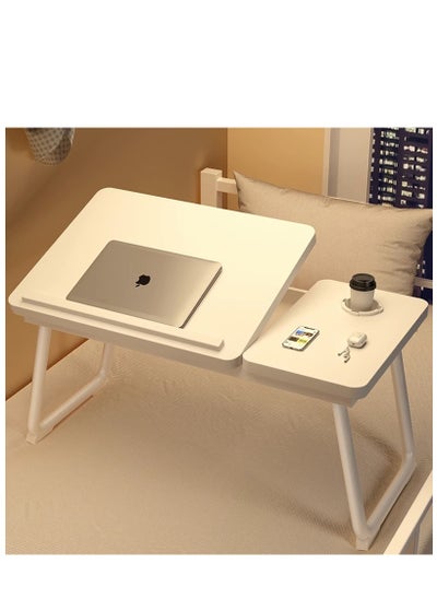 Buy Laptop Desk for Bed Couch, Portable Lap Desk/Stand for Laptop, Small Adjustable Foldable Bed Table for Laptop and Writing, Bed Tray Table with Cup Holder in Saudi Arabia