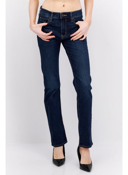 اشتري Women Regular Fit Washed Denim Jeans, Blue في السعودية