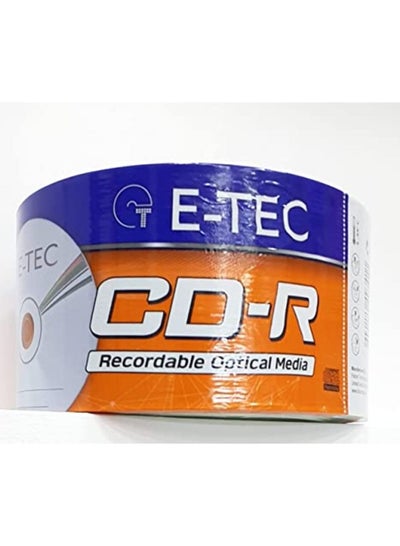 Buy E-TEC CD-R RECORDABLE OPTICAL MEDIA 700MB,80MIN52XRECORDING SPEED 50PCS SHRINK PACK in UAE