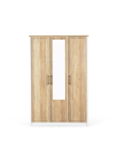 Buy Annas Kids 3 Door Wardrobe With Mirror Mdf - White in UAE