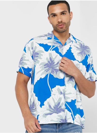 Buy Leaf Print Relaxed Fit Shirt in Saudi Arabia