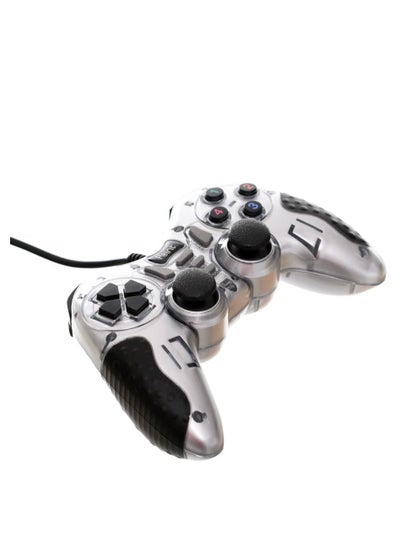 Buy Point pt-600D Gaming Controller, Ergonomic Cover, 11 Control Buttons, Vibration Effect, Ergonomic Design for Comfort and Control , silver in Egypt