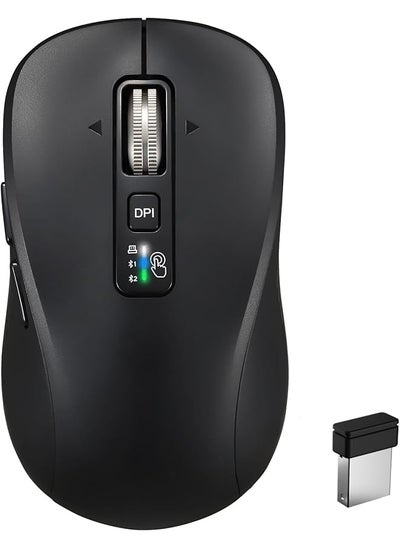 Buy Wireless Bluetooth Mouse Computer Accessories Usb Plus Dual Bluetooth Adjustable Dpi Forward Back Button Multi Device Silent Mouse For Computer Laptop Ipad Tablet Macbook in Saudi Arabia