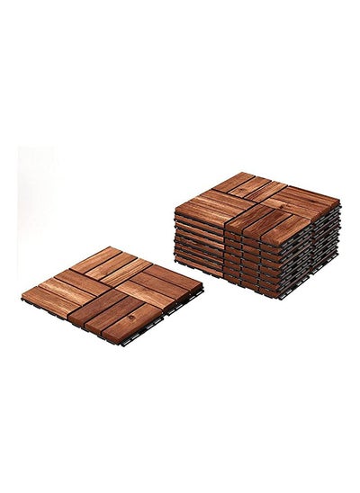 اشتري Hometaste Hard Wood Interlocking Patio Deck Tiles Acacia Wood Deck Tiles Interlocking Outdoor, Patio Tiles Outdoor Interlocking Waterproof All Weather. (2_ Pieces) في الامارات