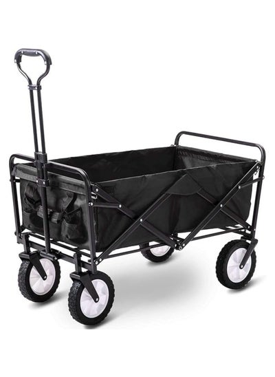 Buy TAMTEK Folding Camping Cart Garden Wagon 4 Wheeled Collapsible Trolley, Portable Garden Cart & Beach Cart - 150KG Capacity in UAE