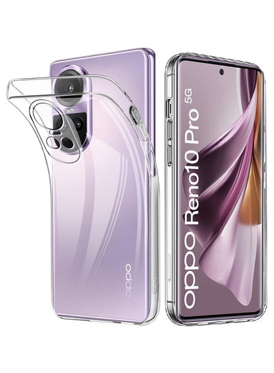 Buy Case Compatible with OPPO Reno 10 / OPPO Reno 10 Pro 5G Case Crystal Clear Soft TPU Gel Case Flexible Silicone Anti-Scratch Camera Protection Transparent TPU Cover - Clear in Egypt