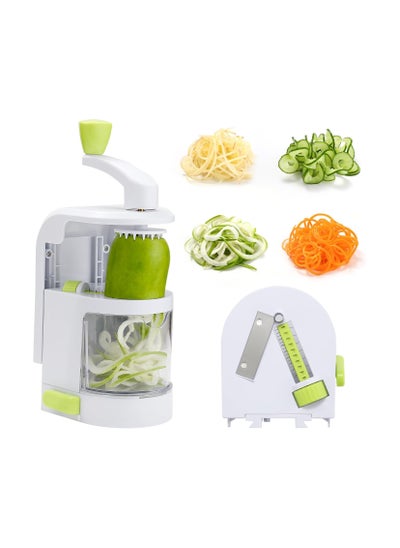 اشتري Vegetable Spiralizer Slicer, 4 In 1 Rotating Blades Veggie Spiralizer, Heavy Duty Veggie Spiralizer, Zucchini Noodle Maker with Strong Suction Cup Vegetable Cutter Slicer Spiralizer, Removable في الامارات