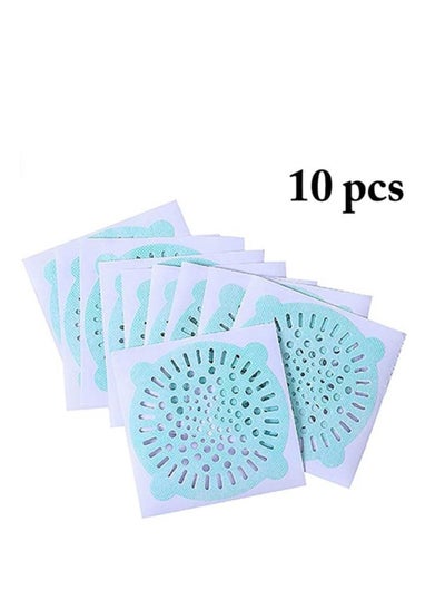 اشتري 10 pcs Disposable Shower Drain Strainer Bathtub Sink Stopper Hair Trap Catcher Sticker Strainers Protectors Cover for Floor Laundry Kitchen Bathroom في الامارات