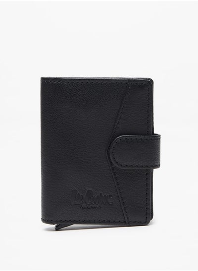 اشتري Men Solid Leather Bi-Fold Card Holder With Snap Button Closure في الامارات