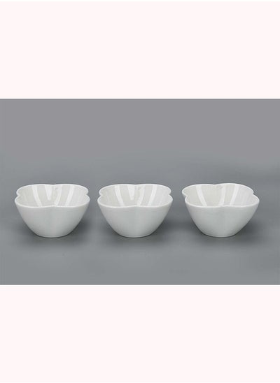 Buy Osrin S/3 Chip & Dip Set 9x9x4.7cm -white in UAE