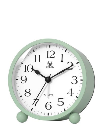 Buy Ultra Quiet Tickless Analog Alarm Clock Green in Saudi Arabia