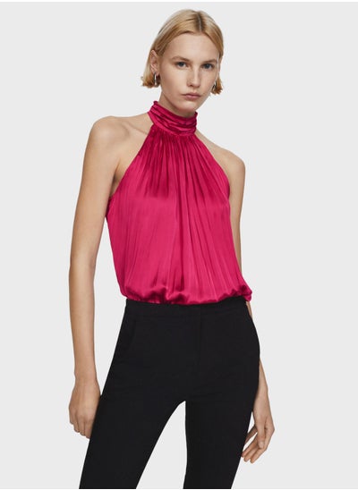 Buy High Neck Pleated Top in UAE