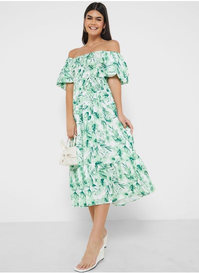 Buy Off Shoulder Printed Dress in UAE