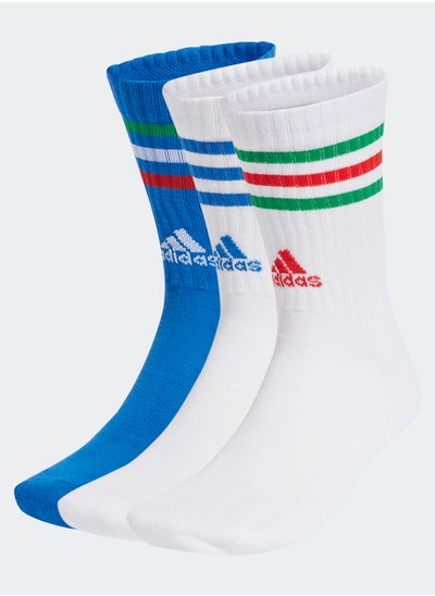 Buy 3-Stripes Cushioned Crew Socks 3 Pairs in Egypt