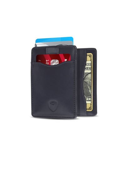 Buy Slim Cardholder for Men Women Wallet with RFID Protection Minimalist Blue in Saudi Arabia