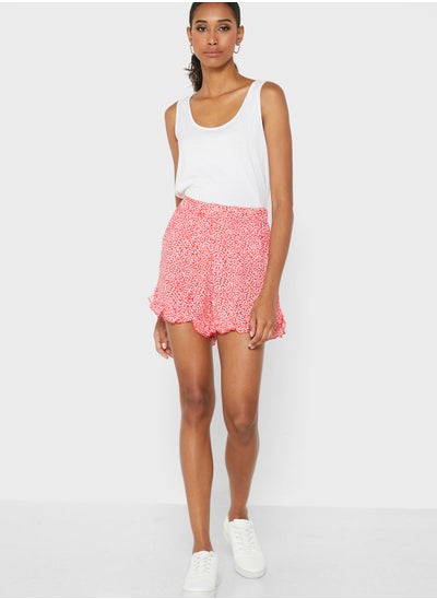 Buy Printed Ruffle Detail Shorts in Saudi Arabia